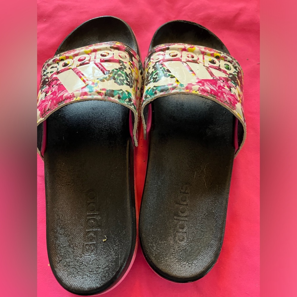 Adidas Floral Slides - Picture 2 of 3